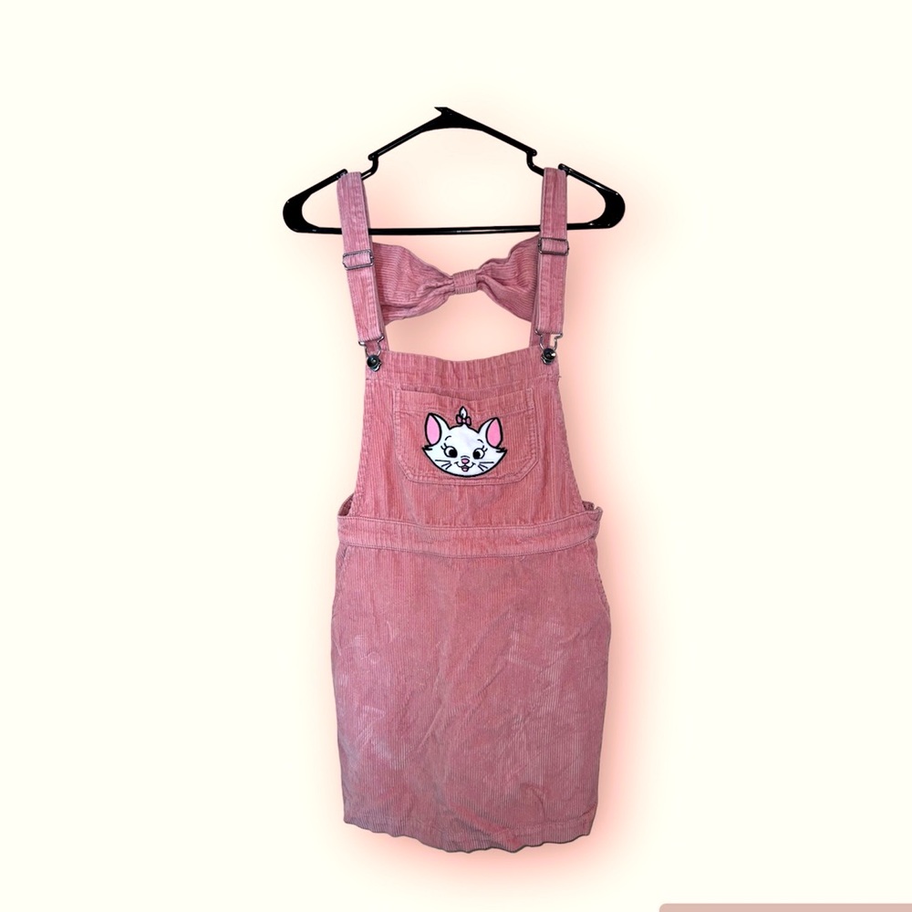Disney The Aristocats Marie Pink Corduroy Overall Dress Skirt Women’s Medium